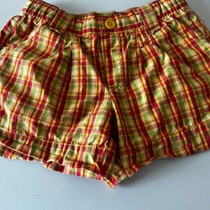 Gymboree Girls’ Size 7 Colorful Plaid Pocket Shorts